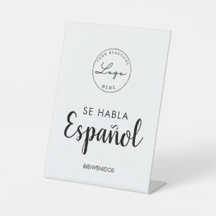 Wir sprechen Spanisch und wir sprechen hier Sockelschild