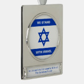 Wir stehen für Israel-Zoll-Text Israel-Flagge Banner-Ornament Silber (Rechts)