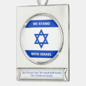 Wir stehen für Israel-Zoll-Text Israel-Flagge Banner-Ornament Silber (Links)