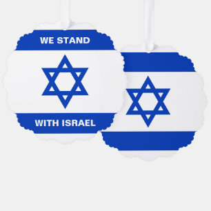 Wir stehen für Israel-Zoll-Text Israel-Flagge Ornament Karte