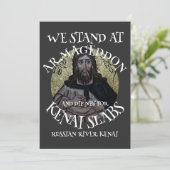 WIR STEHEN IN ARMAGEDDON UND DIP NET SALMON EINLADUNG (Stehend Vorderseite)