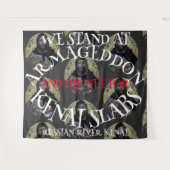 WIR STEHEN IN ARMAGEDDON UND DIP NET SALMON WANDTEPPICH (Vorderseite (Horizontal))