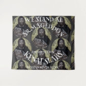 WIR STEHEN IN ARMAGEDDON UND DIP NET SALMON WANDTEPPICH (Vorderseite (Horizontal))