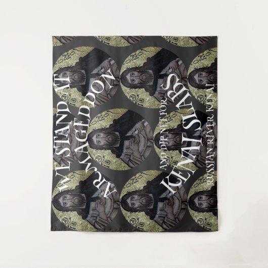 WIR STEHEN IN ARMAGEDDON UND DIP NET SALMON WANDTEPPICH (Vorderseite)