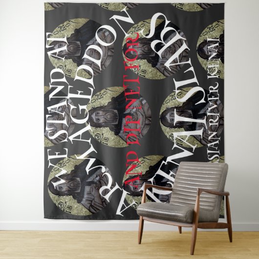 WIR STEHEN IN ARMAGEDDON UND DIP NET SALMON WANDTEPPICH (Beispiel)