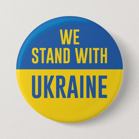 Wir stehen mit der Ukraine Button (Vorderseite)