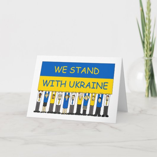 Wir stehen mit der Ukraine Karte (Vorderseite)