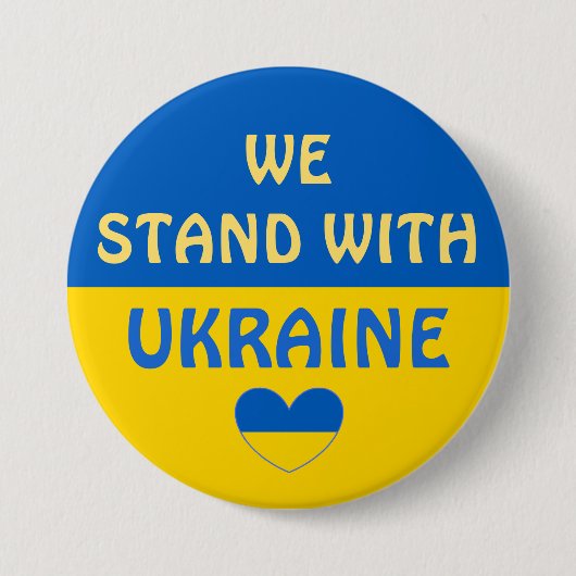 Wir stehen mit der Ukraine | Unterstützung anzeige Button (Vorderseite)