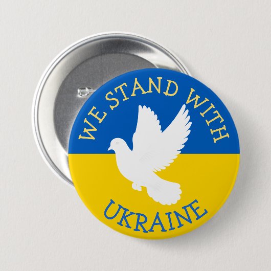 Wir stehen mit der Ukraine | Unterstützung anzeige Button (Vorne & Hinten)