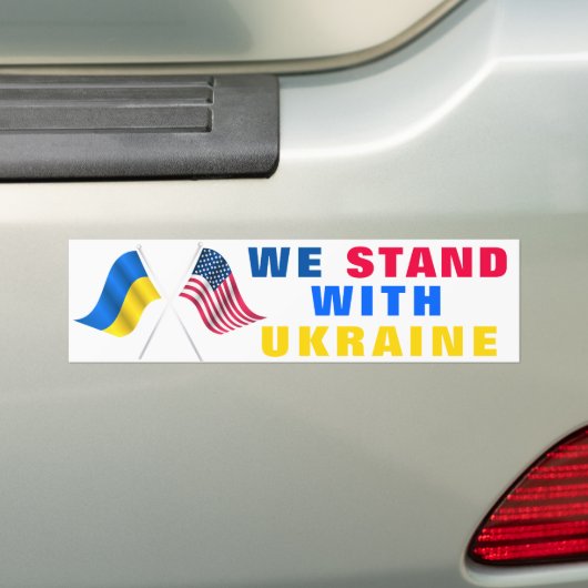 Wir stehen mit der Ukraine - US-Flagge - ukrainisc Autoaufkleber (Auf Auto)