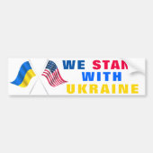 Wir stehen mit der Ukraine - US-Flagge - ukrainisc Autoaufkleber (Vorne)