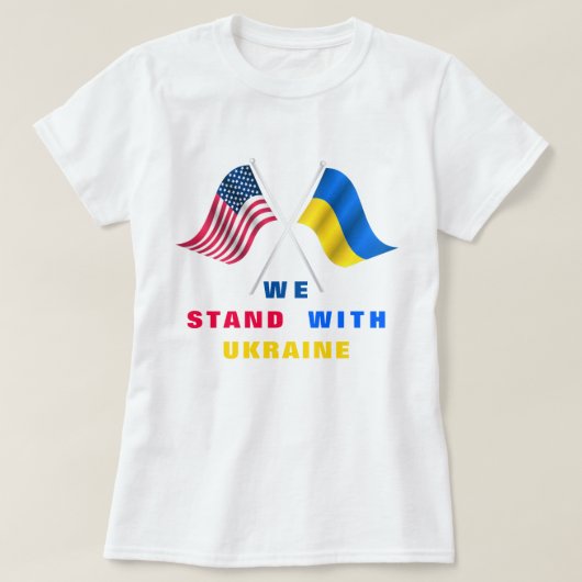 Wir stehen mit der Ukraine - US-Flagge - ukrainisc T-Shirt (Design vorne)