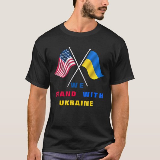 Wir stehen mit der Ukraine - US-Flagge - ukrainisc T-Shirt (Vorderseite)