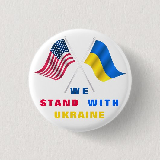Wir stehen mit der ukrainischen Flag-Taste Button (Vorderseite)