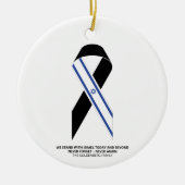 Wir stehen mit Israel Flagge schwarzen Band Zoll T Keramik Ornament (Vorne)