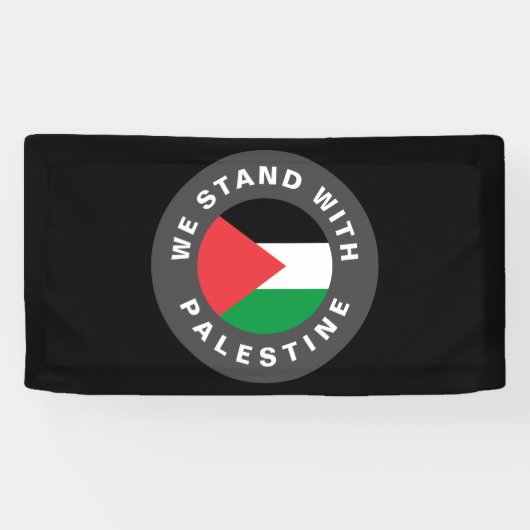 Wir stehen mit palästinensischer Zoll-Text-Flagge Banner (Horizontal)