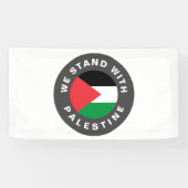 Wir stehen mit palästinensischer Zoll-Text-Flagge Banner (Horizontal)
