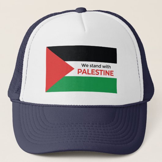 Wir stehen mit Palestine Trucker Hat Truckerkappe (Vorderseite)