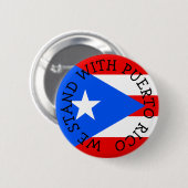 Wir stehen mit Puerto- Ricoknöpfen Button (Vorne & Hinten)