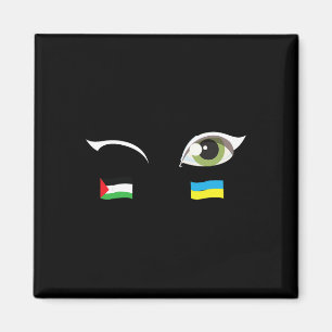 Wir stehen mit Ukraine Palästina-Flagge Ukraine-Fl Magnet