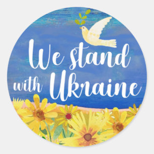 WIR STEHEN MIT UKRAINE-Stickern Runder Aufkleber