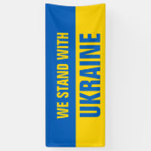 Wir stehen mit ukrainischer Flagge Banner (Vertikal)