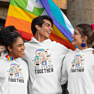Wir stehen zusammen Stolz LGBTQ Menschen Einheit Hoodie