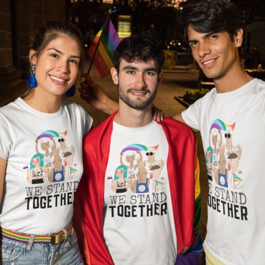 Wir stehen zusammen, um die Einheit der LGBTQ-Mens T-Shirt