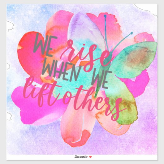 Wir steigen, wenn wir andere Schmetterlingswandauf Aufkleber (Blatt)