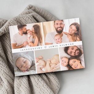 Wir stellen Baby-Foto-Collage Moderne Geburt vor Dankeskarte