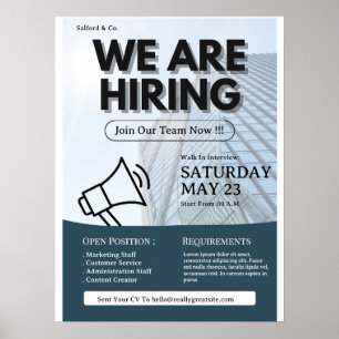 Wir stellen ein Jobvakanz Einstellung Social Media Poster