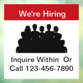 Wir stellen Fensterklammern für Anstellungen ein Fensteraufkleber (Blatt 3)