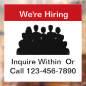 Wir stellen Fensterklammern für Anstellungen ein Fensteraufkleber (Blatt 2)