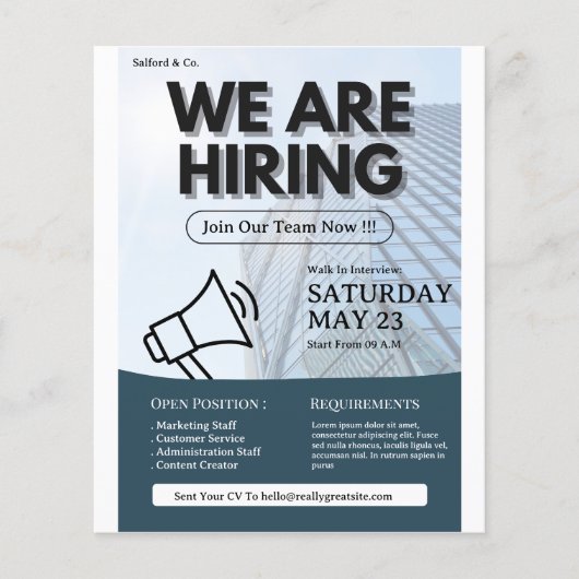 Wir stellen Flyer ein, arbeiten im Ausland, stelle (Vorne)