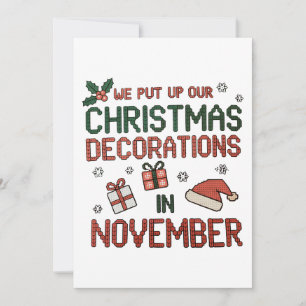 Wir stellen im November Weihnachtsdekorationen auf Einladung