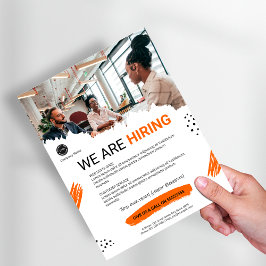 Wir stellen Mitarbeiter mit dem Logo "Custom Busin Flyer