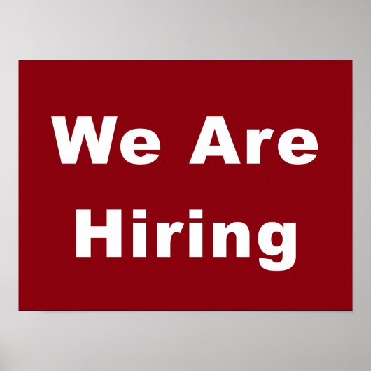 Wir stellen Werbung für Geschäftsfenster ein Poster (Vorne)