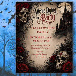 Wir sterben für Gothic Halloween Party Einladung