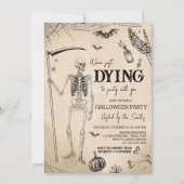 Wir sterben mit Party Halloween-Party Einladung (Vorderseite)