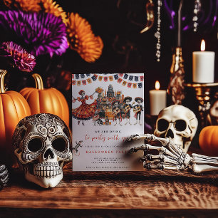 Wir sterben vor Partylaune Los Muertos Halloween Einladung