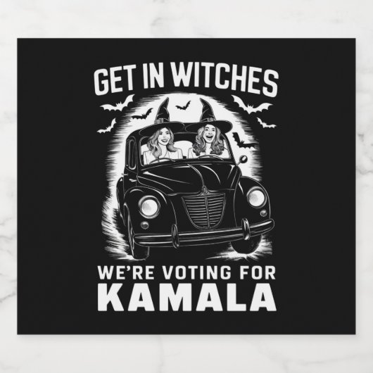 Wir stimmen für Kamala Halloween Bierflaschenetikett (Einzelnes Label)