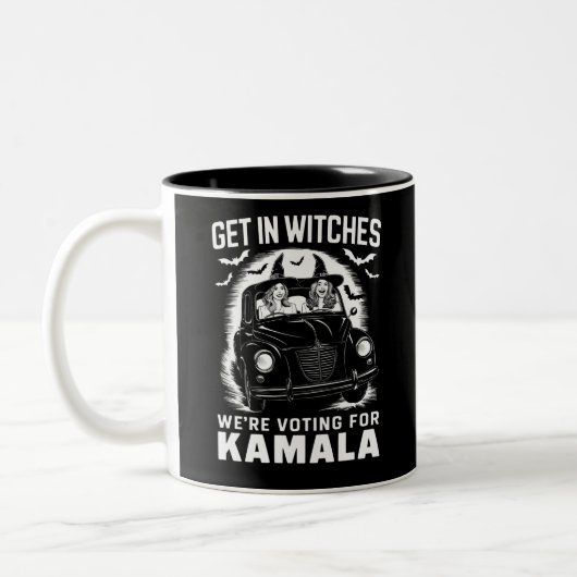 Wir stimmen für Kamala Halloween Zweifarbige Tasse (Links)