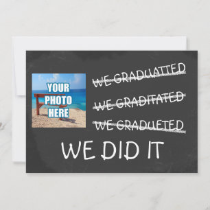Wir studierten Funny Irselling Spaß Chalkboard Einladung