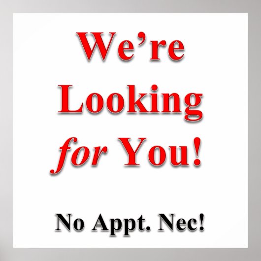 Wir suchen Sie nach Poster Matte (Vorne)