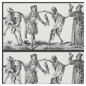 "Wir tanzen mit Todes" schwarze Pest-Gewebe Stoff (Nahaufnahme)