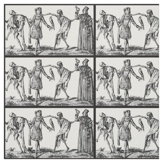 "Wir tanzen mit Todes" schwarze Pest-Gewebe Stoff (Muster)