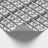 "Wir tanzen mit Todes" schwarze Pest-Packpapier Geschenkpapier (Ecke)