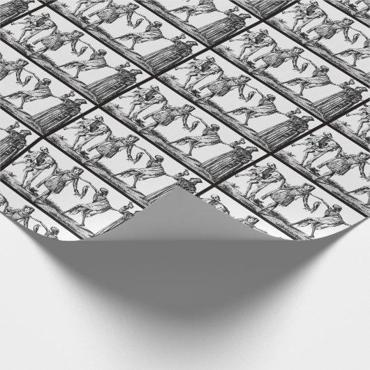 "Wir tanzen mit Todes" schwarze Pest-Packpapier Geschenkpapier (Ecke)