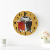 Wir tap - Beer / Keg Round Wall Clock Große Wanduhr (Zuhause)