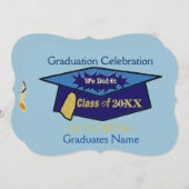 Wir taten es Blues-Abschluss-Feier Einladung (Vorne/Hinten)